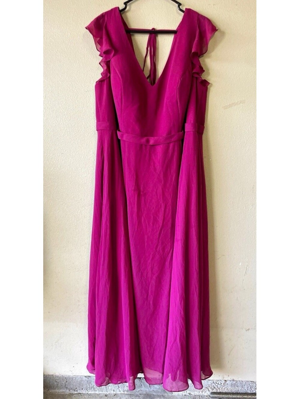 Azazie Purple Chiffon Bridesmaid Dress A22 Sleeveless V-Neck Full Length